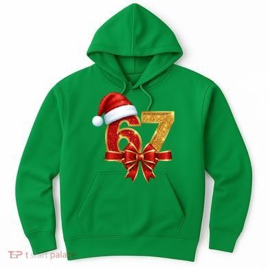 Christmas 67 Santa Hat Bow Hoodie