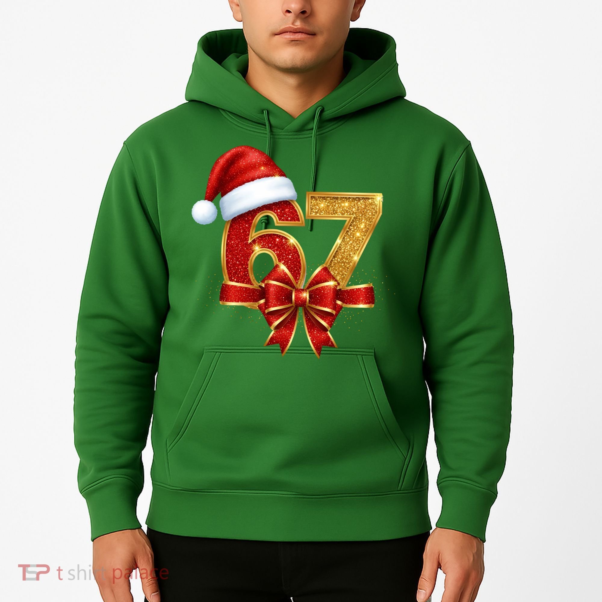 Christmas 67 Santa Hat Bow Hoodie