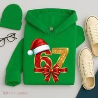 Christmas 67 Santa Hat Bow Hoodie thumb 4