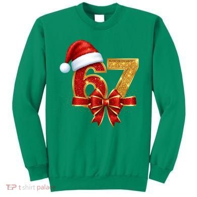 Christmas 67 Santa Hat Bow Sweatshirt