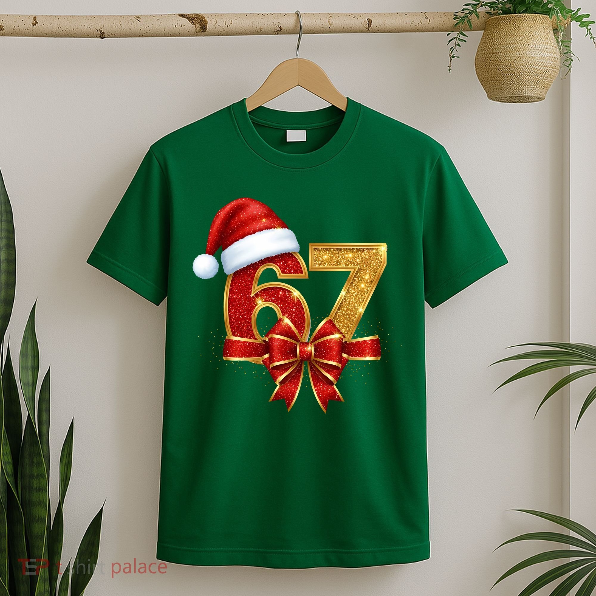 Christmas 67 Santa Hat Bow T-Shirt