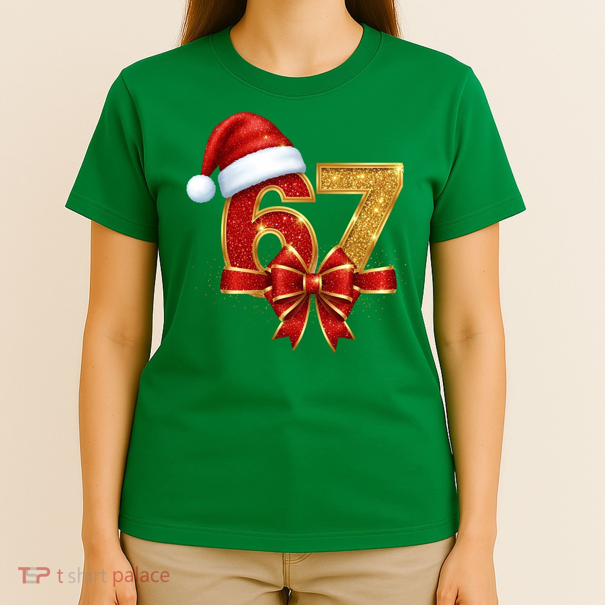 Christmas 67 Santa Hat Bow T-Shirt