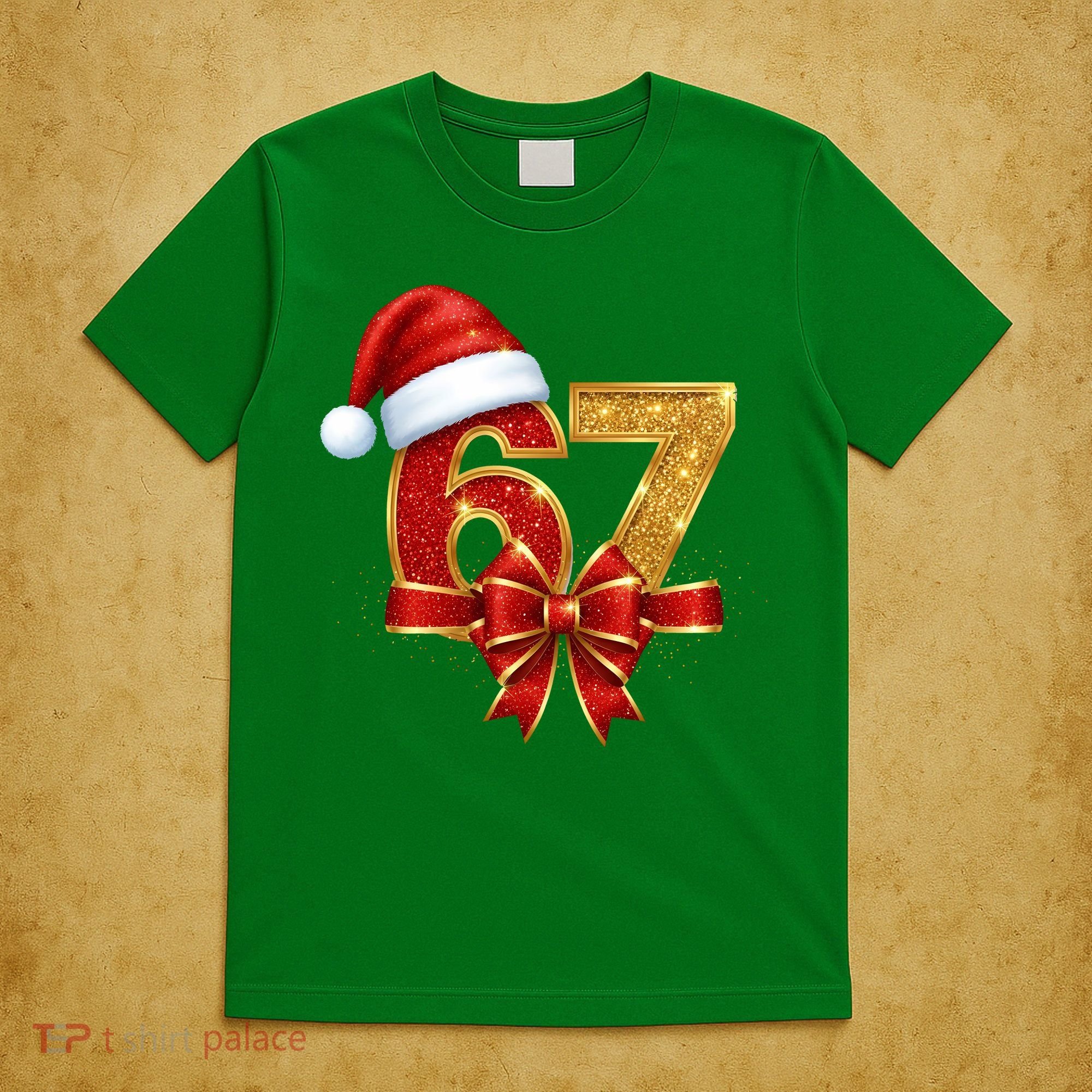 Christmas 67 Santa Hat Bow T-Shirt