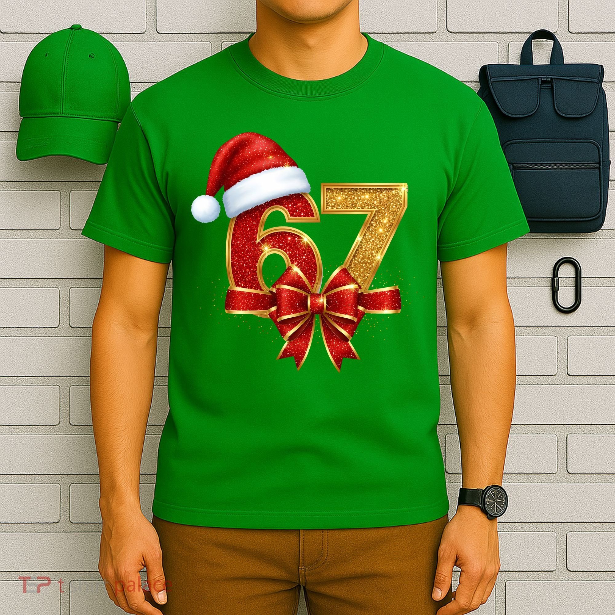 Christmas 67 Santa Hat Bow T-Shirt