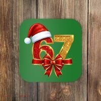 Christmas 67 Santa Hat Bow Coaster thumb 0