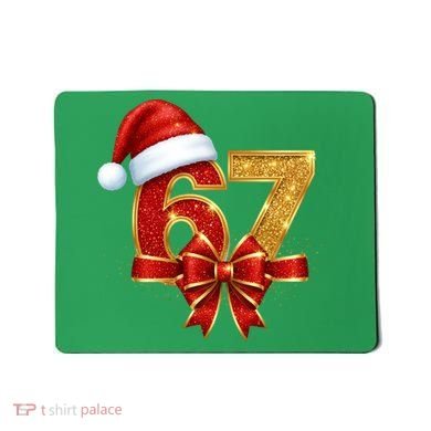 Christmas 67 Santa Hat Bow Mousepad