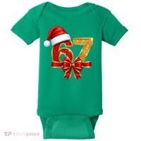 Christmas 67 Santa Hat Bow Baby Bodysuit thumb 0