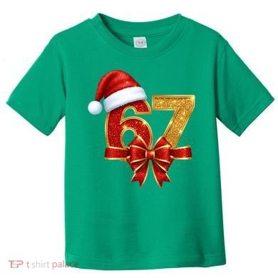 Christmas 67 Santa Hat Bow Toddler T-Shirt