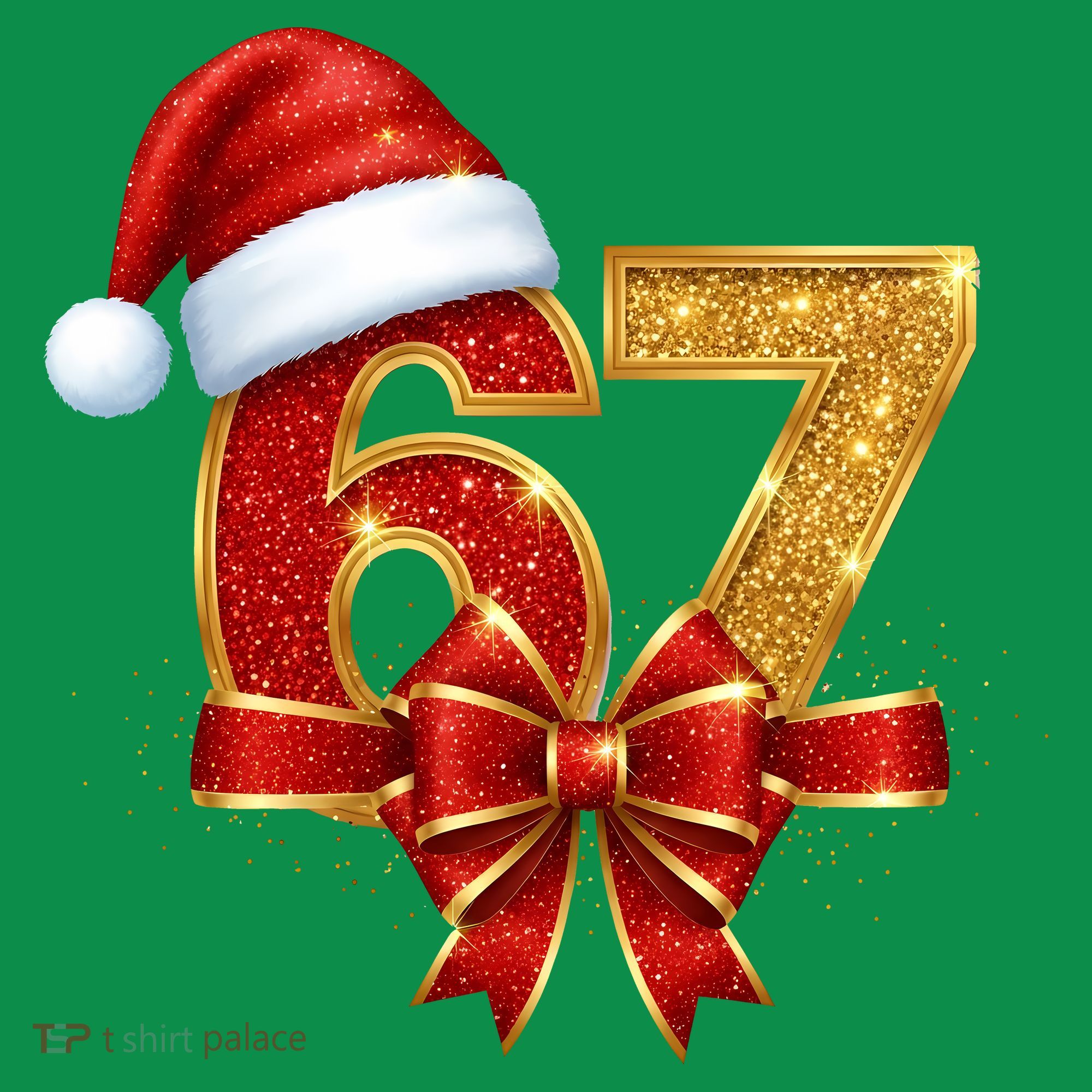 Christmas 67 Santa Hat Bow Toddler T-Shirt