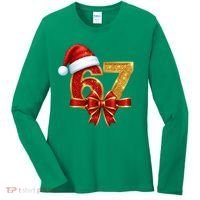 Christmas 67 Santa Hat Bow Women's Long Sleeve Shirt thumb 0