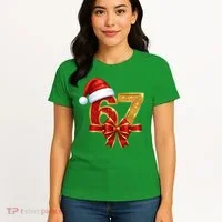 Christmas 67 Santa Hat Bow Women's T-Shirt thumb 4