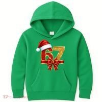Christmas 67 Santa Hat Bow Kids Hoodie thumb 0