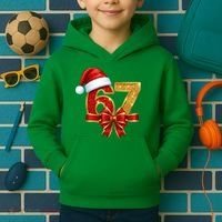 Christmas 67 Santa Hat Bow Kids Hoodie thumb 2
