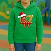 Christmas 67 Santa Hat Bow Kids Hoodie thumb 3