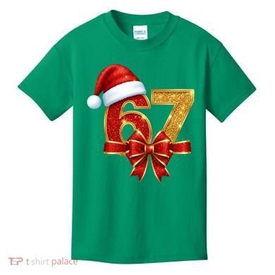 Christmas 67 Santa Hat Bow Kids T-Shirt