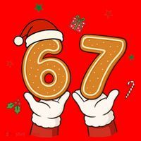 Christmas 67 Six Seven Cookies Santa 6-7 Funny Santa Hat thumb 1