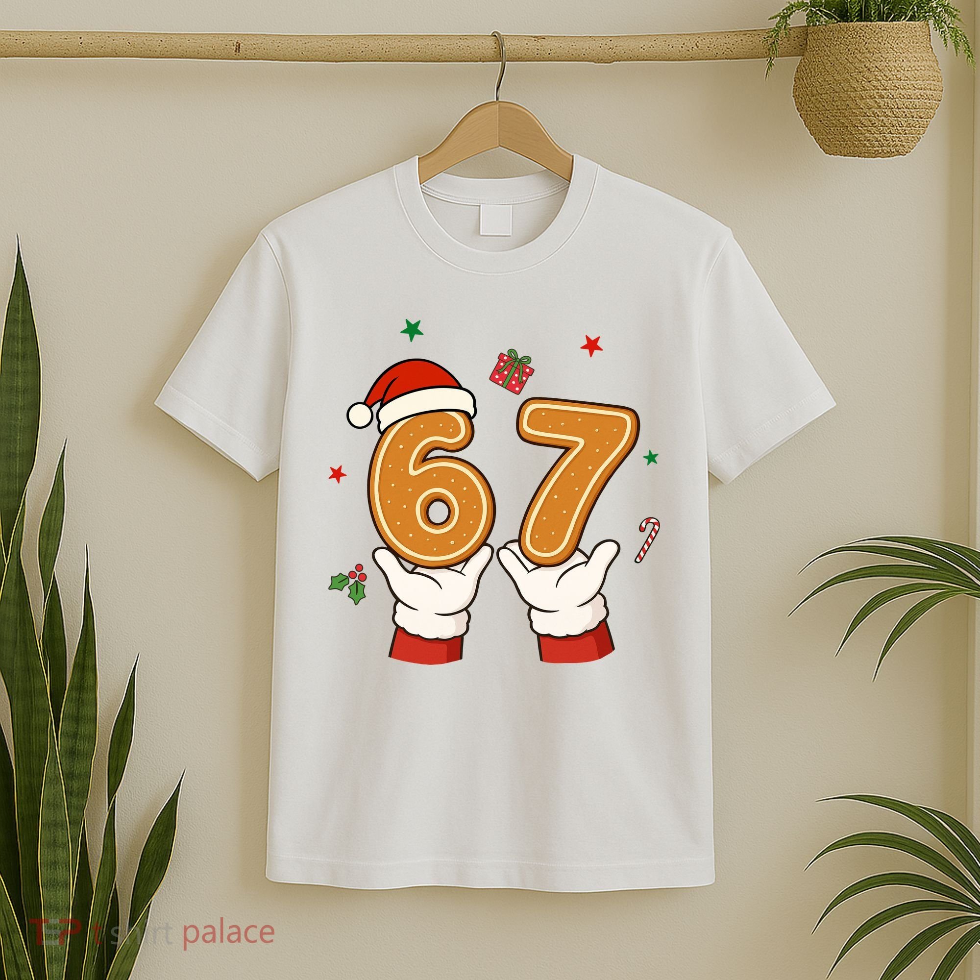 Christmas 67 Six Seven Cookies Santa 6-7 Funny T-Shirt