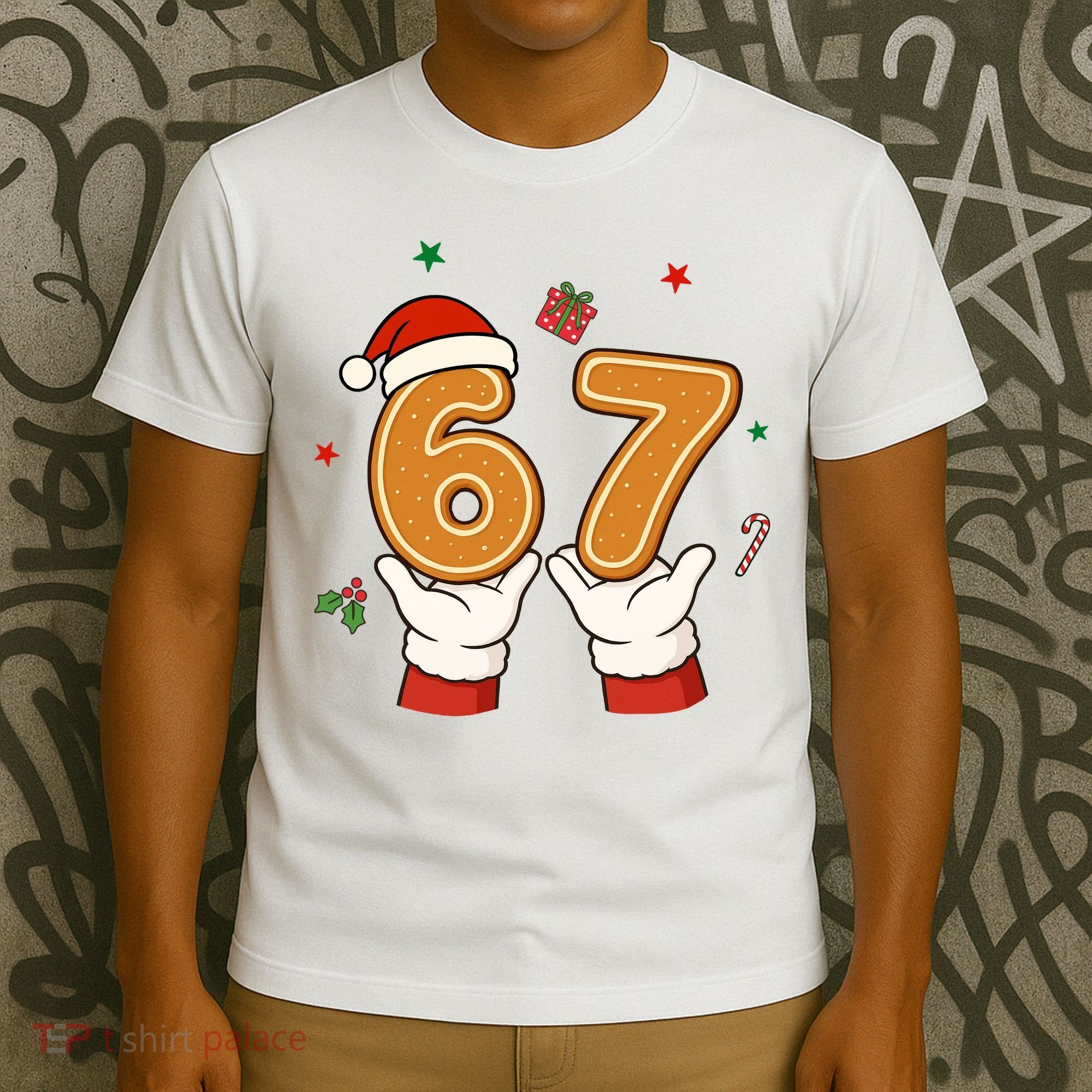 Christmas 67 Six Seven Cookies Santa 6-7 Funny T-Shirt