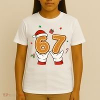 Christmas 67 Six Seven Cookies Santa 6-7 Funny T-Shirt thumb 4
