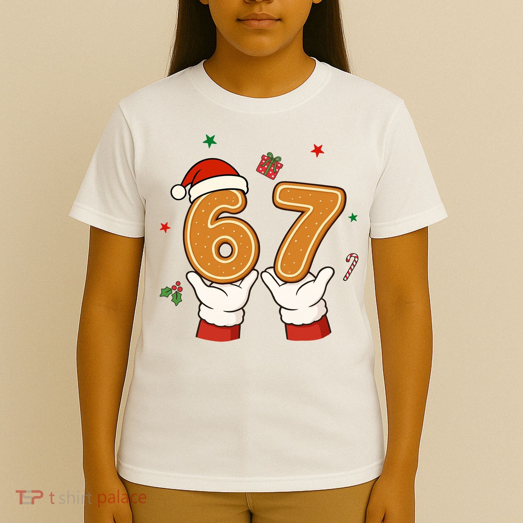 Christmas 67 Six Seven Cookies Santa 6-7 Funny T-Shirt