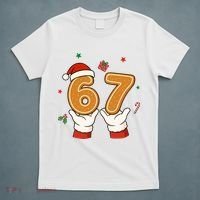 Christmas 67 Six Seven Cookies Santa 6-7 Funny T-Shirt thumb 5