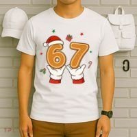 Christmas 67 Six Seven Cookies Santa 6-7 Funny T-Shirt thumb 6
