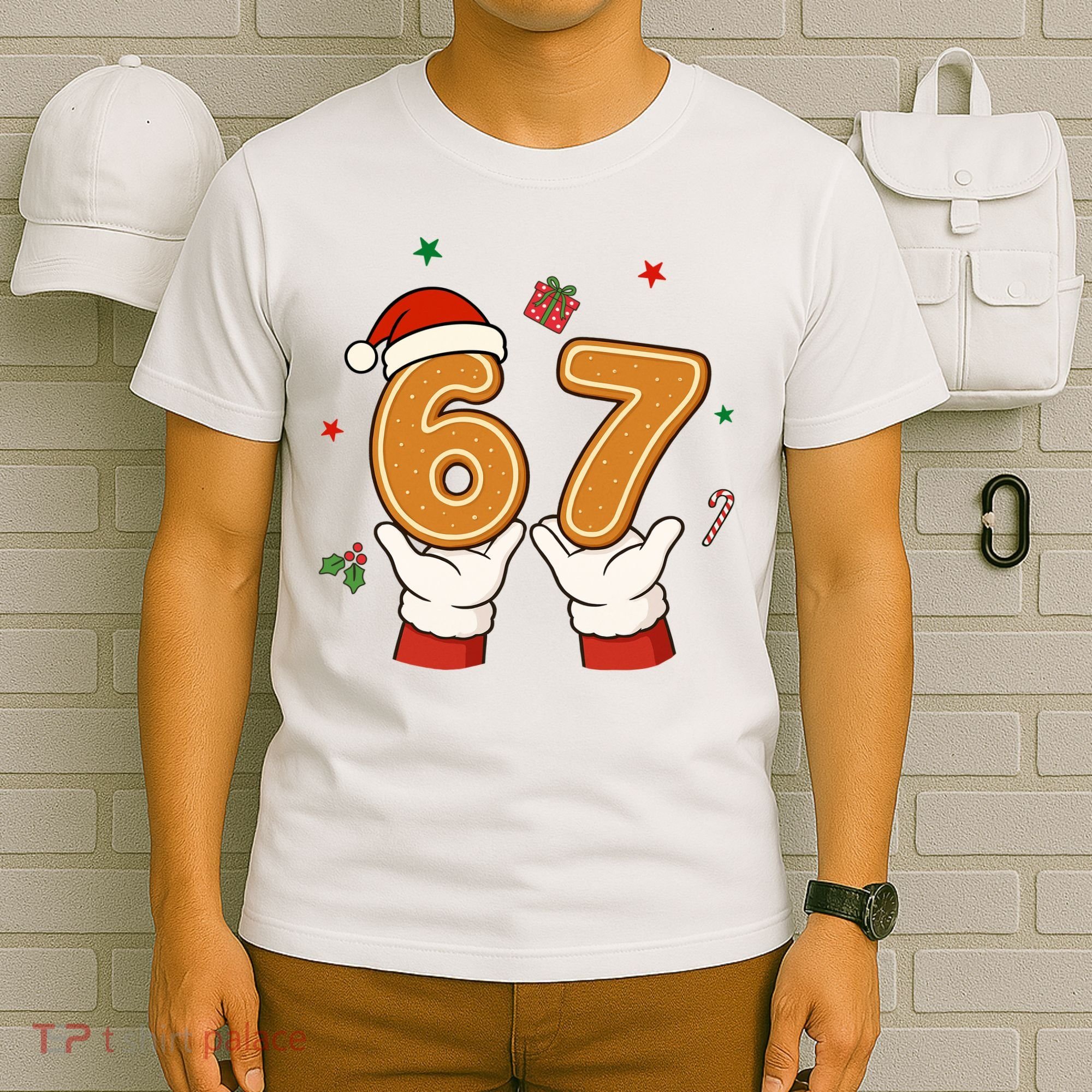 Christmas 67 Six Seven Cookies Santa 6-7 Funny T-Shirt