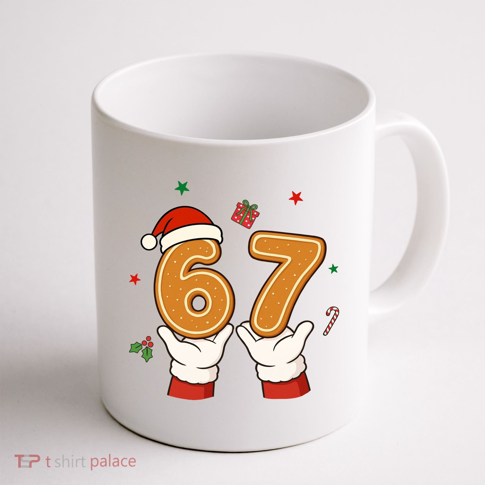 Christmas 67 Six Seven Cookies Santa 6-7 Funny Coffee Mug