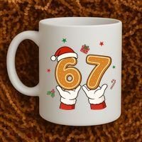 Christmas 67 Six Seven Cookies Santa 6-7 Funny Coffee Mug thumb 2
