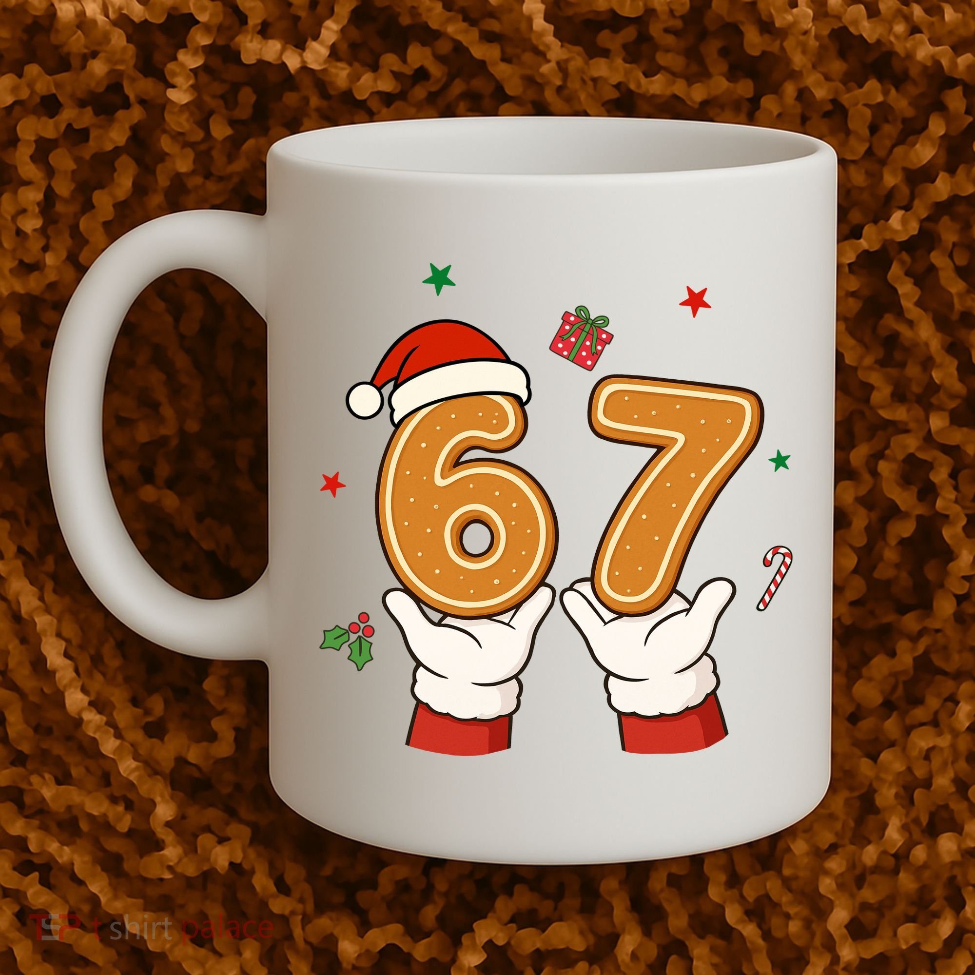 Christmas 67 Six Seven Cookies Santa 6-7 Funny Coffee Mug