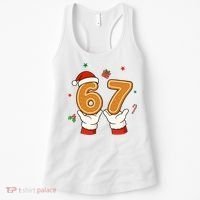Christmas 67 Six Seven Cookies Santa 6-7 Funny Women's Tank Top thumb 0