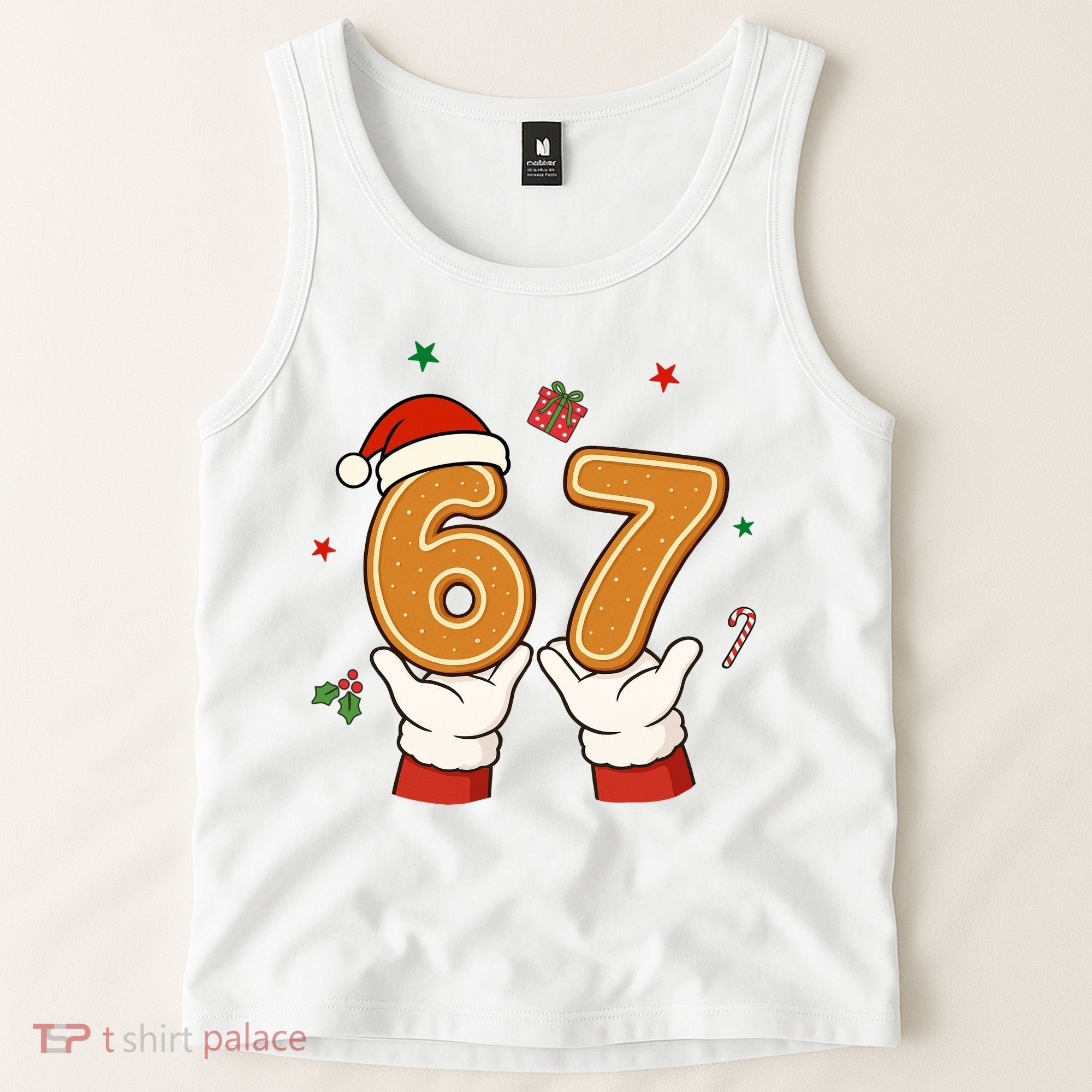 Christmas 67 Six Seven Cookies Santa 6-7 Funny Tank Top