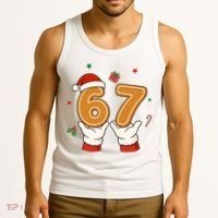 Christmas 67 Six Seven Cookies Santa 6-7 Funny Tank Top thumb 3