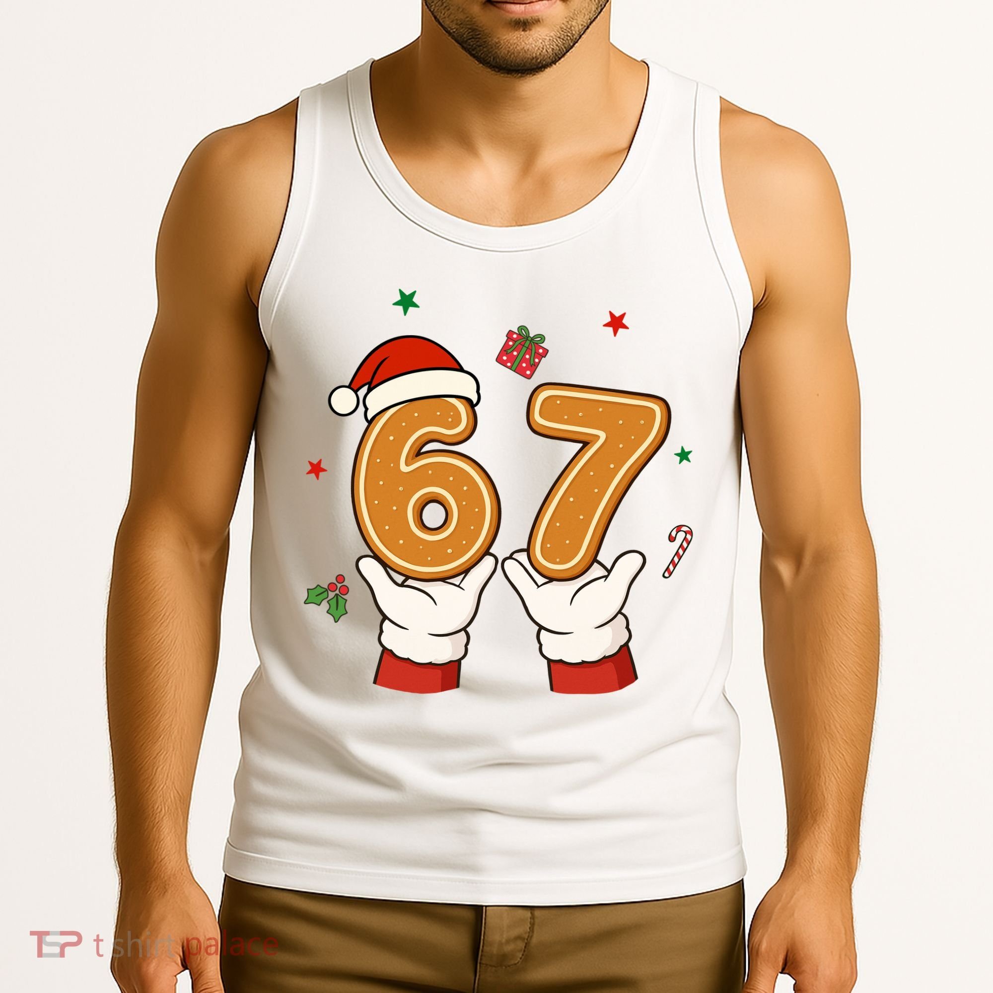 Christmas 67 Six Seven Cookies Santa 6-7 Funny Tank Top