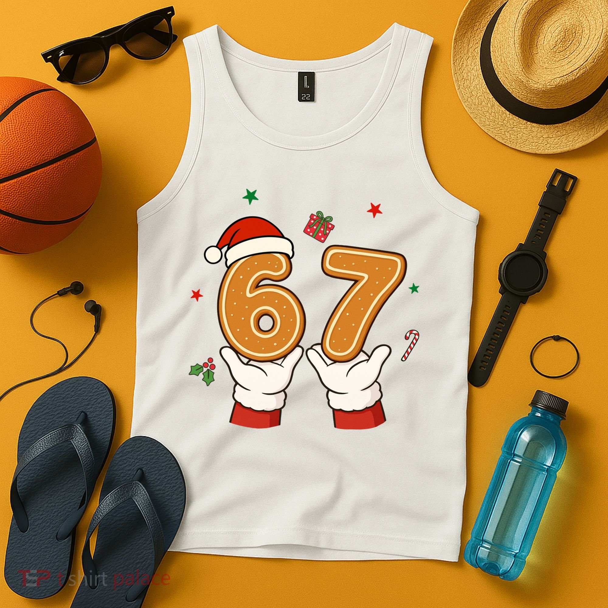 Christmas 67 Six Seven Cookies Santa 6-7 Funny Tank Top