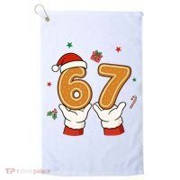 Christmas 67 Six Seven Cookies Santa 6-7 Funny Golf Towel thumb 0