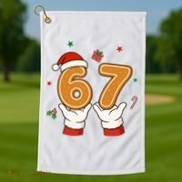 Christmas 67 Six Seven Cookies Santa 6-7 Funny Golf Towel thumb 1