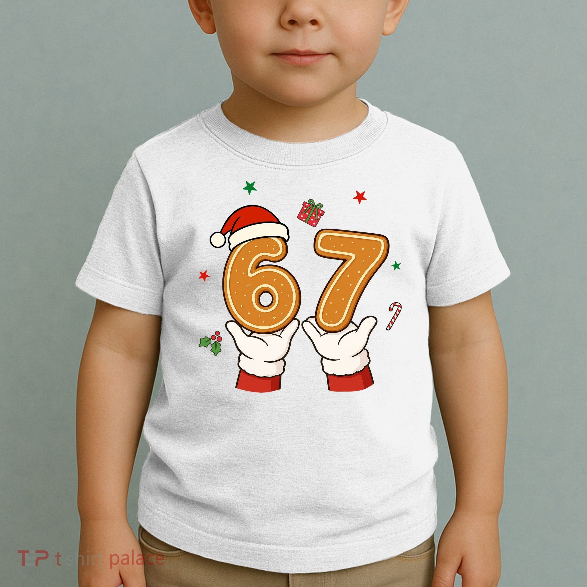 Christmas 67 Six Seven Cookies Santa 6-7 Funny Toddler T-Shirt