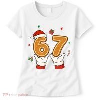 Christmas 67 Six Seven Cookies Santa 6-7 Funny Women's T-Shirt thumb 0