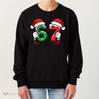 Christmas 67 Santa Hands Funny Meme 6-7 Sixty Seven Women's Sweatshirt thumb 0