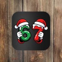 Christmas 67 Santa Hands Funny Meme 6-7 Sixty Seven Coaster thumb 0
