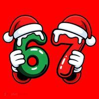 Christmas 67 Santa Hands Funny Meme 6-7 Sixty Seven Santa Hat thumb 1