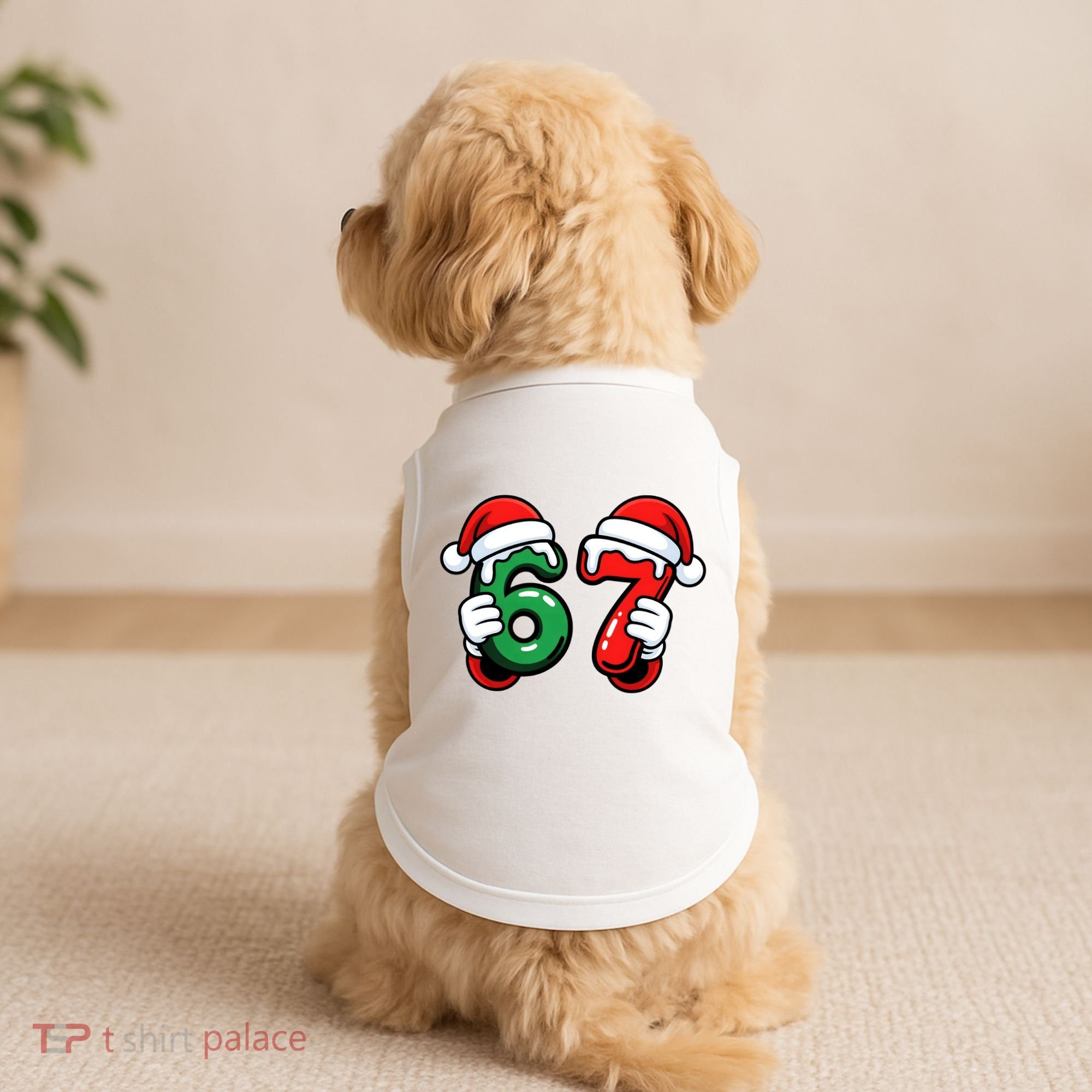 Christmas 67 Santa Hands Funny Meme 6-7 Sixty Seven Doggie Tank