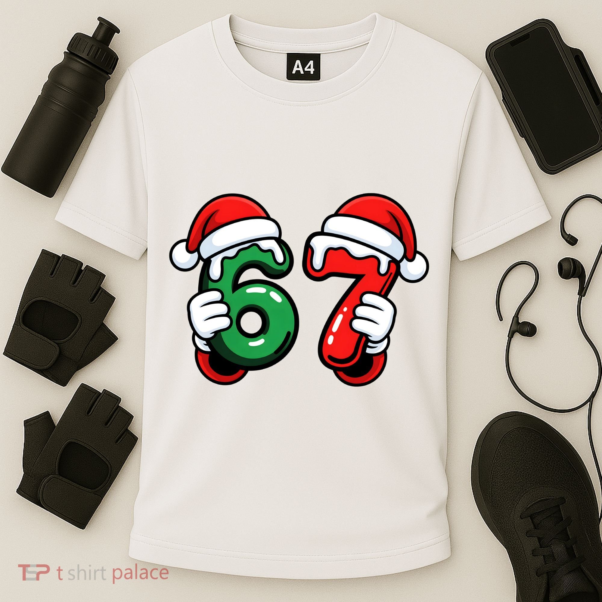 Christmas 67 Santa Hands Funny Meme 6-7 Sixty Seven Cooling Performance Crew T-Shirt
