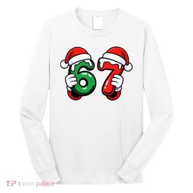 Christmas 67 Santa Hands Funny Meme 6-7 Sixty Seven Long Sleeve Shirt