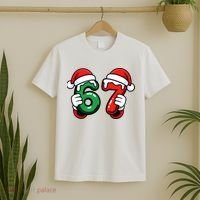 Christmas 67 Santa Hands Funny Meme 6-7 Sixty Seven T-Shirt thumb 2
