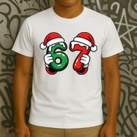 Christmas 67 Santa Hands Funny Meme 6-7 Sixty Seven T-Shirt thumb 3