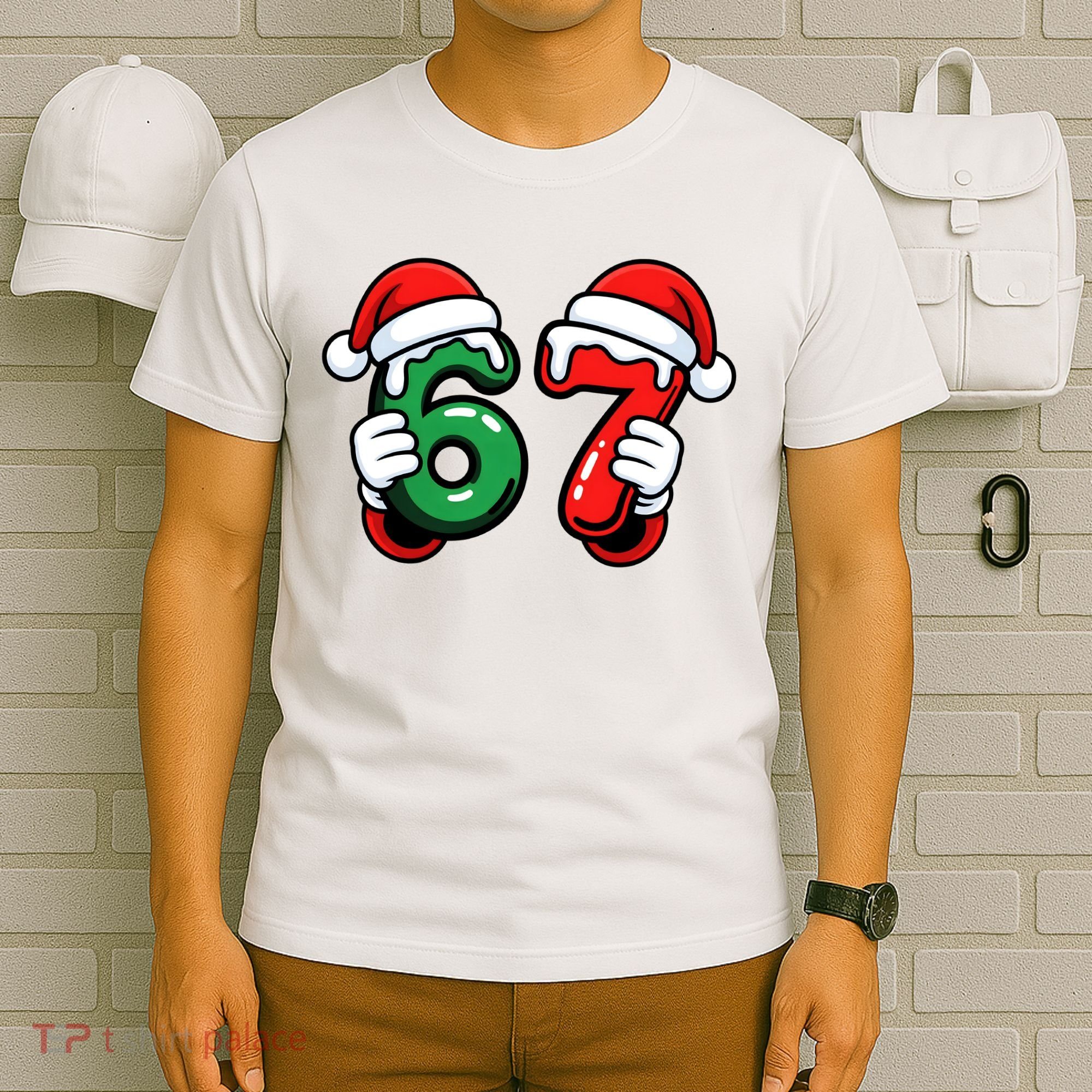 Christmas 67 Santa Hands Funny Meme 6-7 Sixty Seven T-Shirt