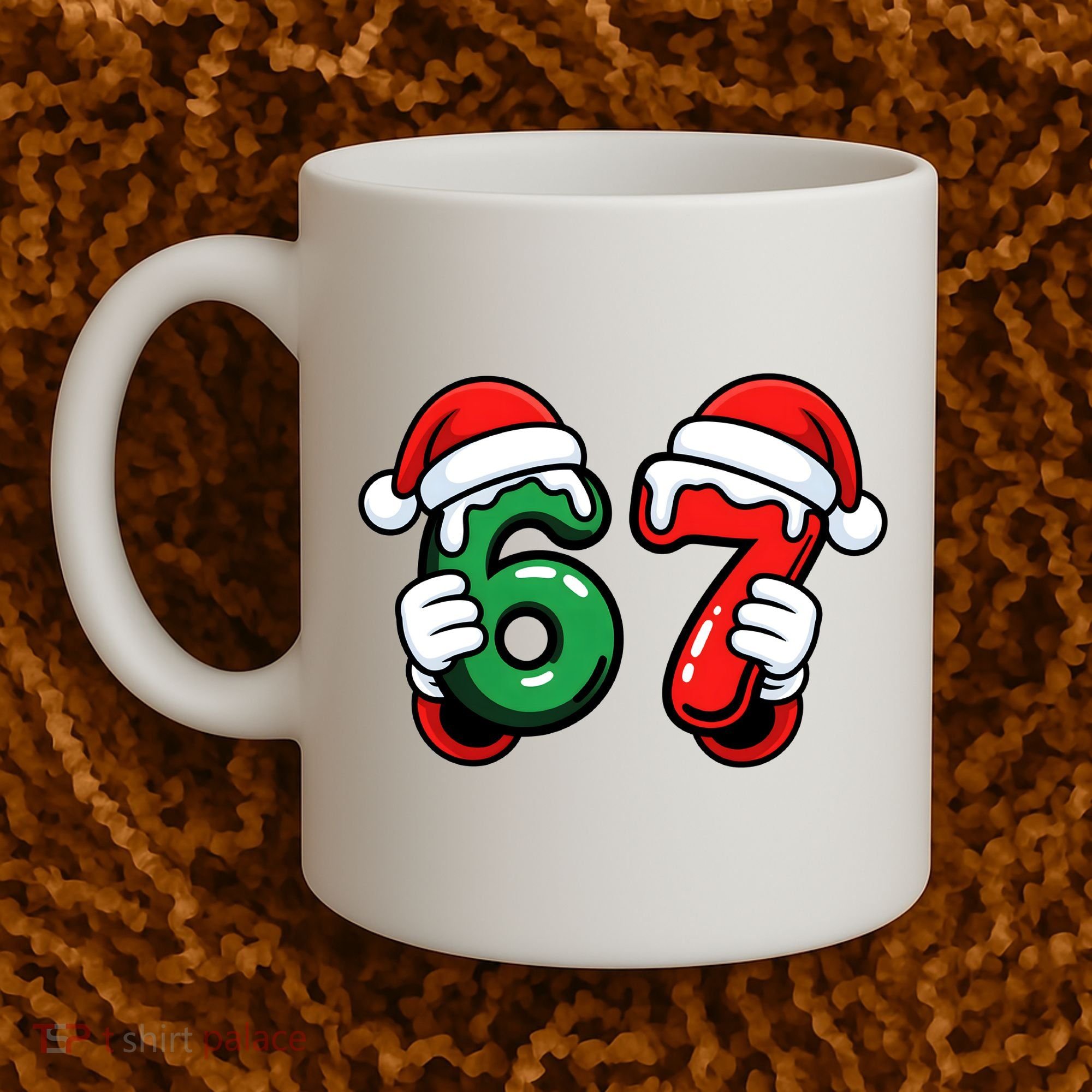 Christmas 67 Santa Hands Funny Meme 6-7 Sixty Seven Coffee Mug