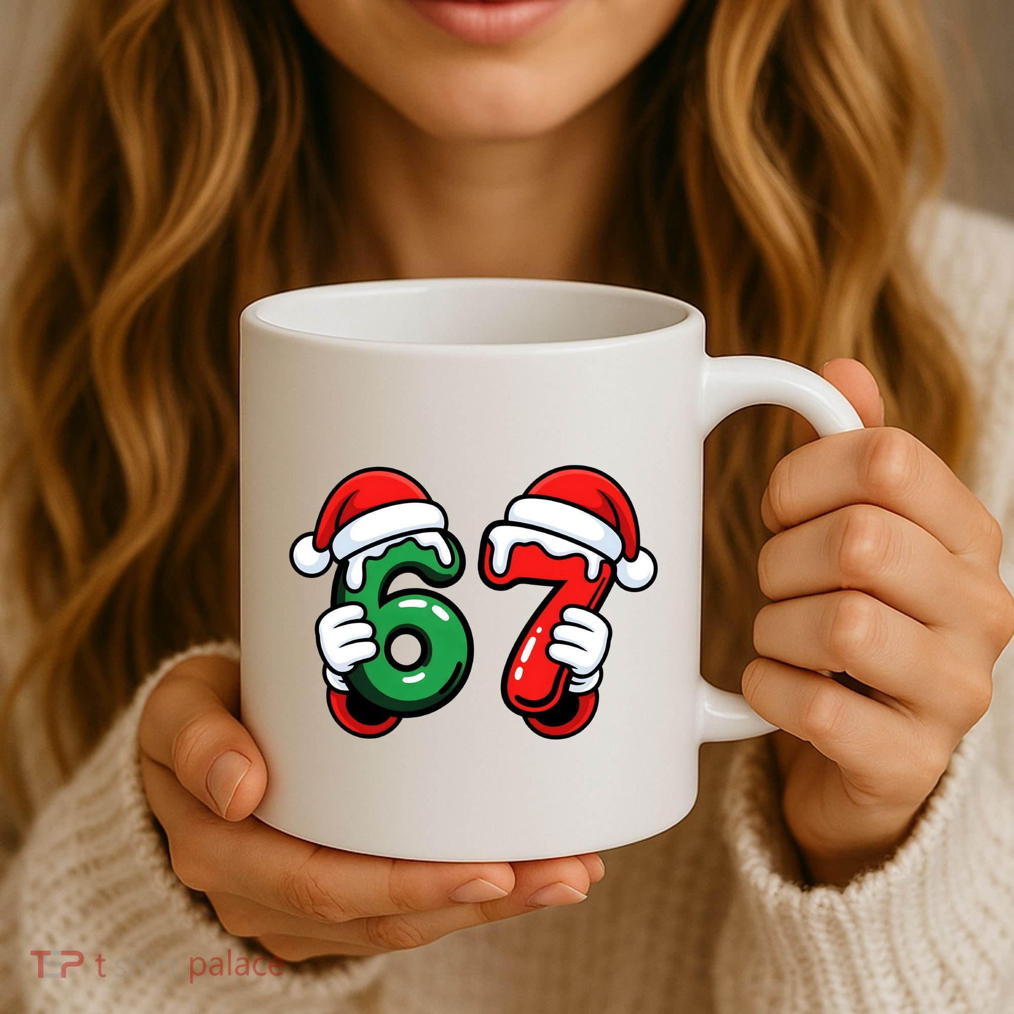 Christmas 67 Santa Hands Funny Meme 6-7 Sixty Seven Coffee Mug